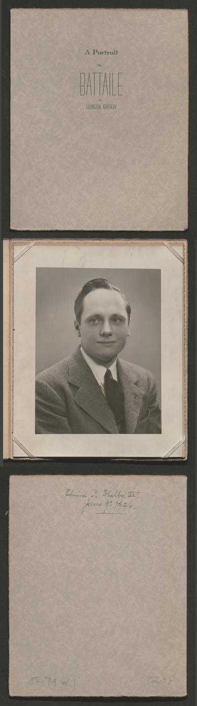 Edmund P. Shelby, III. June 9, 1946.; A Portrait by Battaile of Lexington, Kentucky