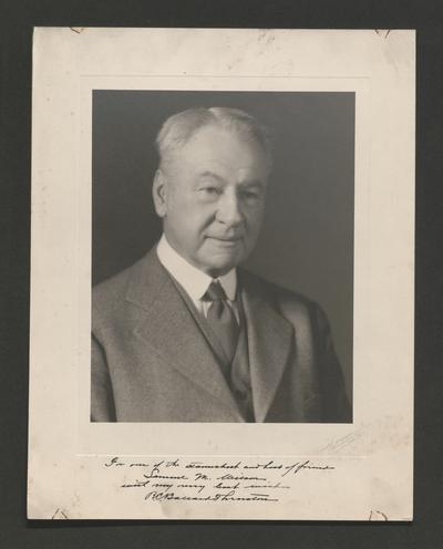 Portrait of a man autographed to Samuel M. Wilson, from R.C. Bernard Thruston