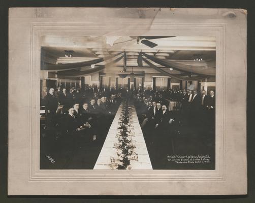 Banquet in honor of Dr. Wm A. Ganfield by Louisville Alumni of Center College Pendennis Club. June 4, 1915