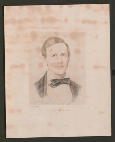 Color drawing of Stephen Collins Foster, 1826-1864. Copyright 1931, William Edwin Rudge. Janet Dexter, fecit