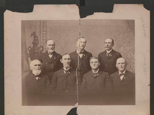 Group of seven elderly men