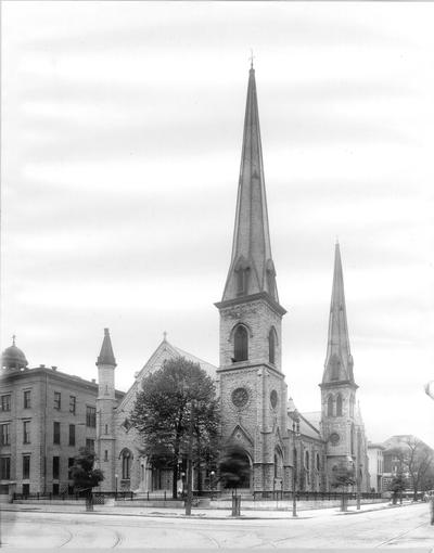 A church with three steeples
