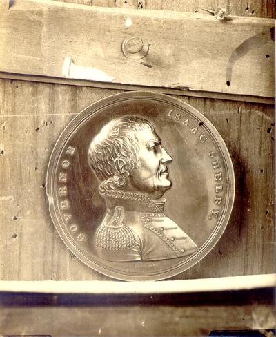 Tablet, the head of Governor Isaac Shelby