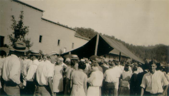 Crowd at a tent