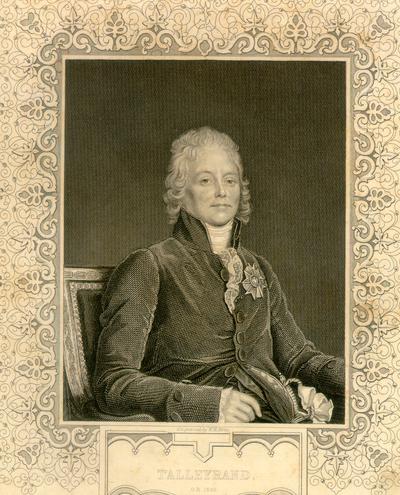 Engraving of Talleyrand. O.B. 1838. Engraved by W.H. Mote. The London Printing and Publishing Company