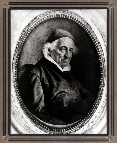 Reverend Stephen Theodore Badin, 1768-1853. Photo of a Daguerrotype made circa 1846