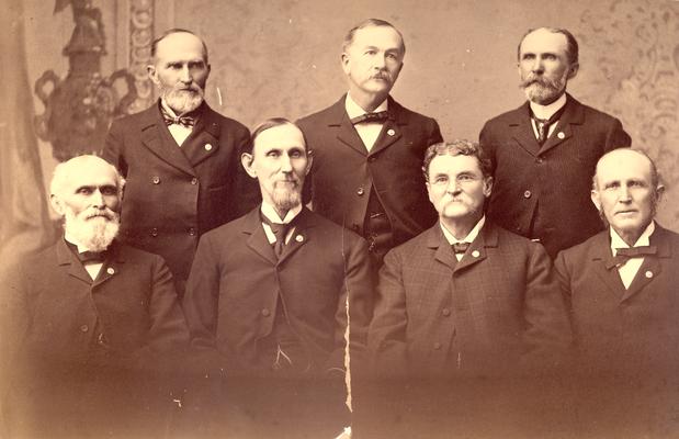 Group of seven elderly men
