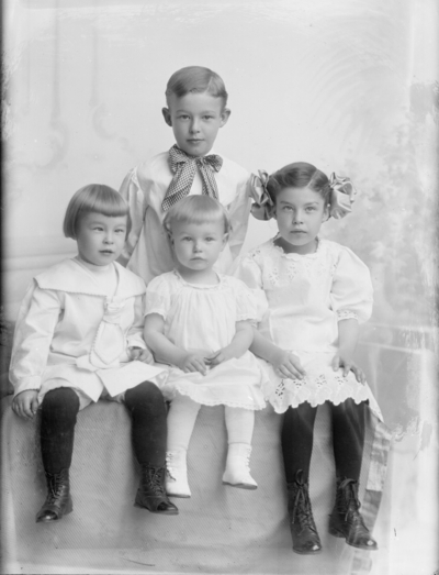 Portrait of four children identified as 