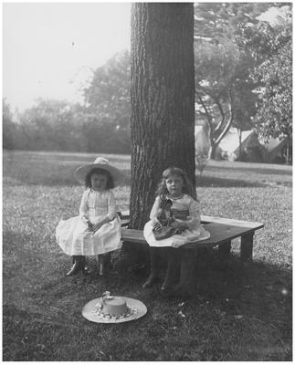 Margaret Wickliffe Preston (1885-1964) and the unidentified girl from #343 posed under tree