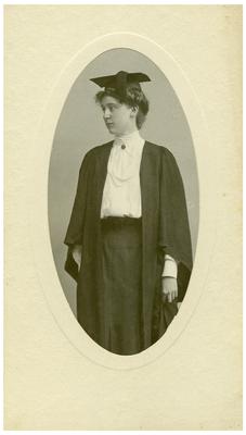 Margaret Wickliffe Preston (1885-1964) in a graduation cap and gown