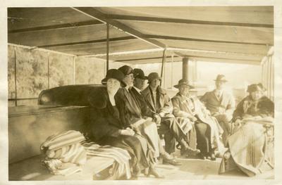 Margaret Wickliffe Preston Johnson (1885-1964) with husband Philip Preston Johnston, Jr. (1877-1937) and a group of unidentified people