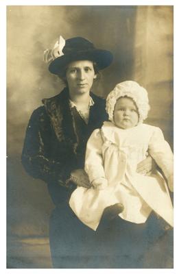 Nancy Carnegie (?-1954) with unidentified infant (wife of Marius Early Johnston)
