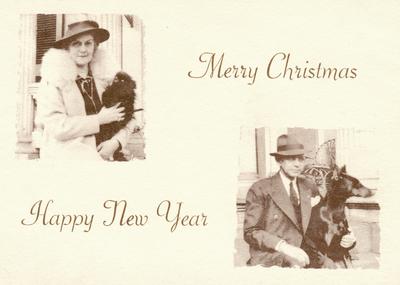 Unidentified man and woman, Christmas Card