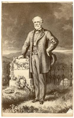 General Robert Edward Lee (1807-1870) C.S.A.; eventually named commander-in-chief of Confederate forces; Lee at the grave of General Thomas 