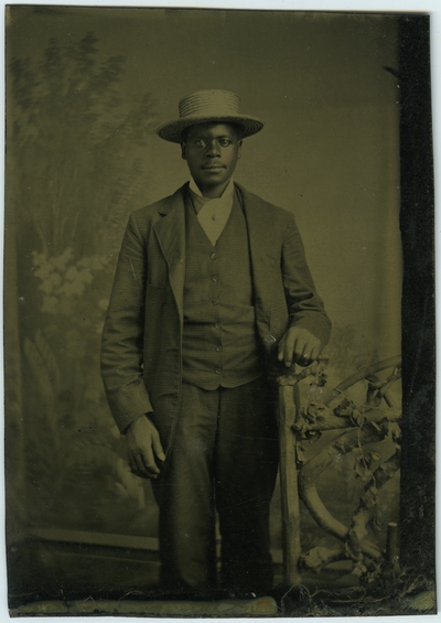 Unidentified African American male ; photo located on page 19 of album