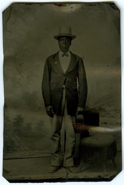 Unidentified African American male ; photo located on page 16 of album