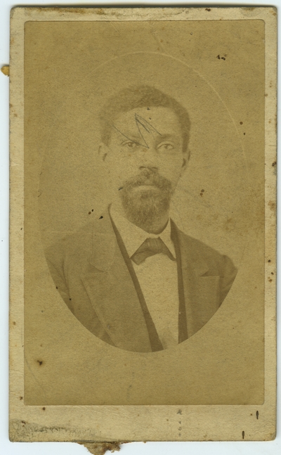 Unidentified African American male ; photo located on page 25 of album