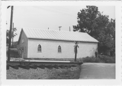 Church by railroad tracks, Cynthiana