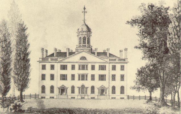Engraving of The Principal Building of Transylvania University, inscribed to President Holley