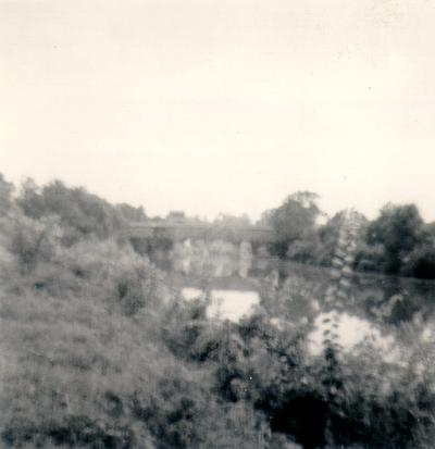 Snapshot of old covered bridge