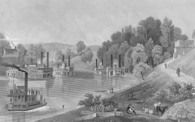 Engraving, Mouth of the Licking River KY.; C.A. Jewett & Co. Engrs., J. Archer Sc