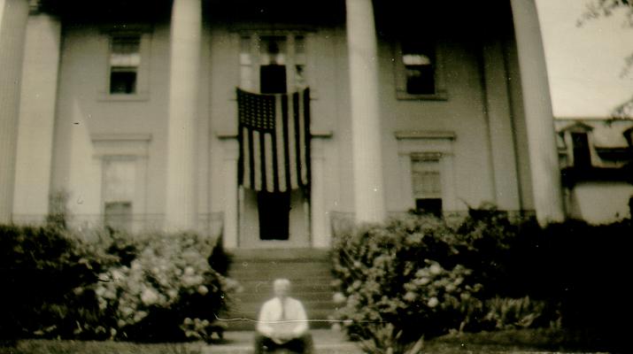Mr. Wilson in front of Lanier Home; Madison, IN