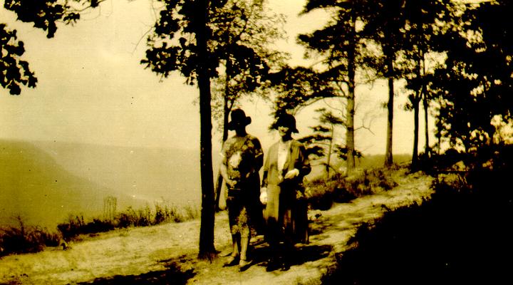 On Signal Mountain, Chattanooga, TN.; Mary Shelby Wilson and another woman