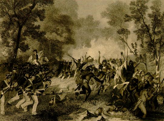 Engraving: The Battle of Tippicanoe. From the original Painting by Chappel, in the possession of Johnson, Fry, & Co Publishers, New York