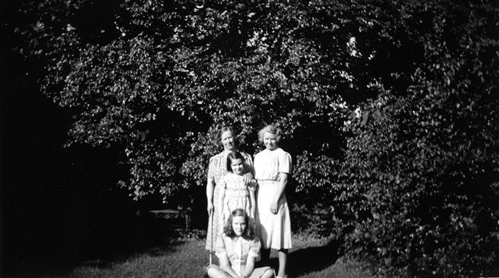 Mary Shelby Wilson, a woman, and two adolescents. Taken at 'Landover'
