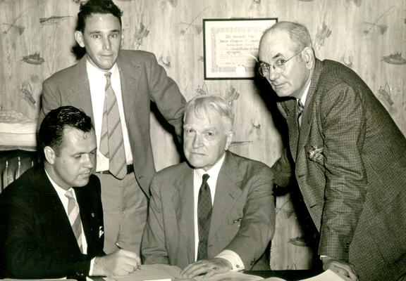 Seated: H.I. Miranda and Samuel M. Wilson, Standing: U.R. Bell (right);Photograph by William E. Rodman. Lexington, KY