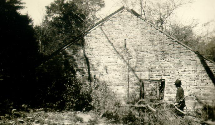 Old Block House, Paul's Mill, Clear Creek, Woodford Co., KY. Mr. C.C. Anderson