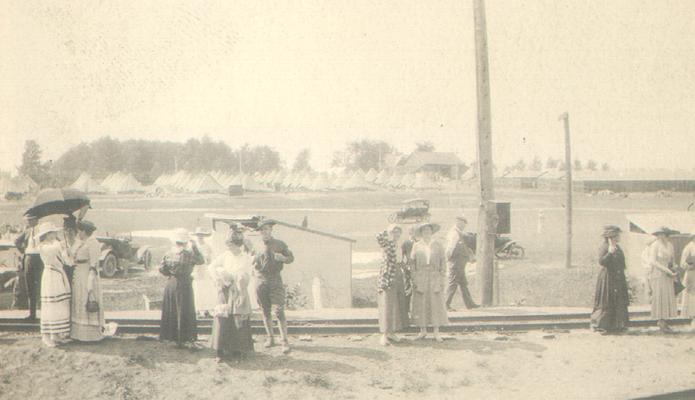 Group of women at a Railroad