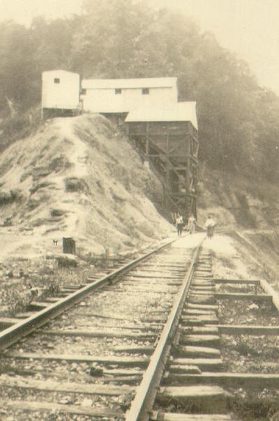 Railroad at a coal loading station