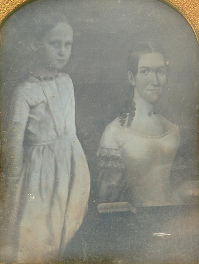 Child, female, and portrait painting of older girl, c. 1840-46; cased; Listed and described in 19th Century Photographs, a catalogue from UK Special Collections