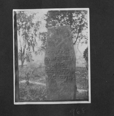 Gravestone: General Evan Shelby; Died Dec. 4, 1794, Aged 74