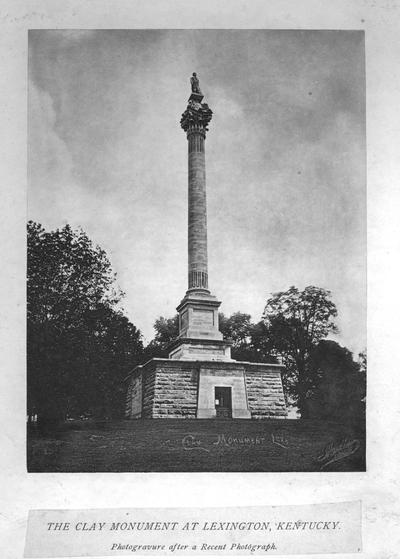 The Clay Monument at Lexington, Kentucky. Photogravure after a Recent Photograph