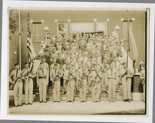 Vinson in large group photo at American Legion Post 125, Augusta, Kentucky
