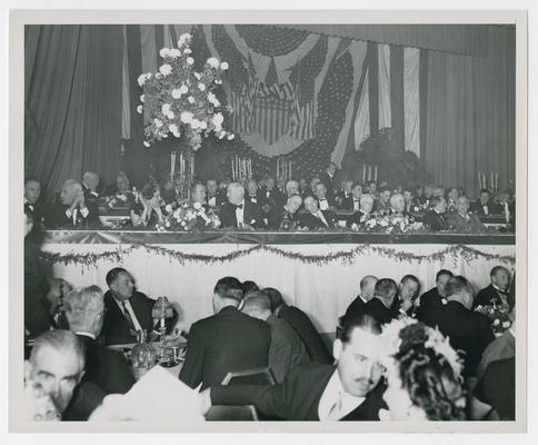 Secretary Vinson, front row far right, at New York County War Bond Committee Dinner