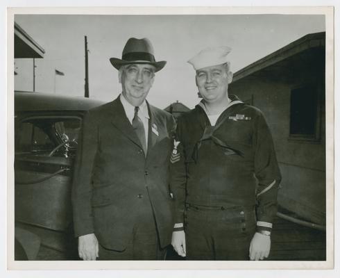 Secretary Vinson with a Navy petty officer, his driver at the Savannah Conference
