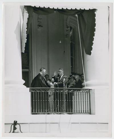 Vinson sworn in as Chief Justice of the Supreme Court by D. Lawrence Grover, Chief Justice for US Court of Appeals for the District of Columbia
