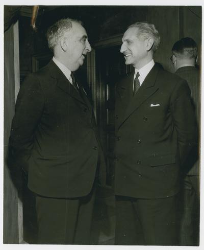 Secretary Vinson with unidentified man at Savannah Conference