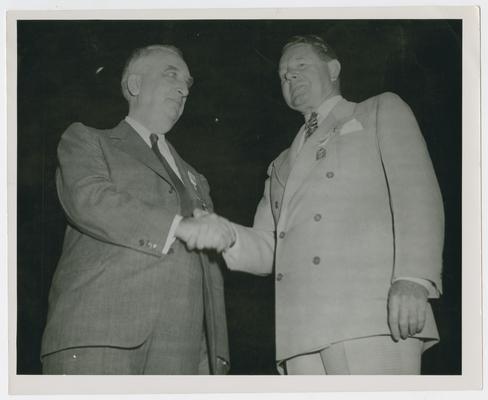 Chief Justice Vinson with John L. Sullivan at American Legion Banquet, New York