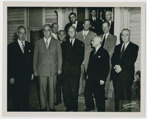 Chief Justice Vinson with Justice Hugo Black, Justice Felix Frankfurter, Justice Wiley Rutledge and others at funeral of Justice Frank Murphy
