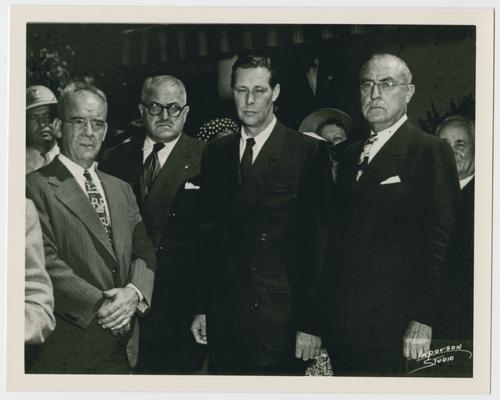 Funeral of Justice Frank Murphy. Left to right: Judge Joseph Gillis of Detroit; Mayor Eugene Van Antwerp of Detroit; Secretary Maurice Tobin; and Tom Chawke of Detroit, lawyer and close friend of Justice Murphy
