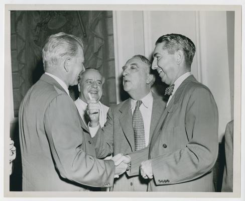 Chief Justice Vinson with Representative Frank Boykin and Justice Tom C. Clark. Shot 1