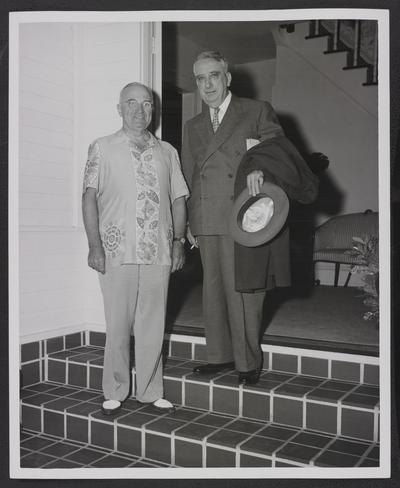 President Truman at Little White House, Key West, with Chief Justice Vinson as Vinson prepares to return to Washington