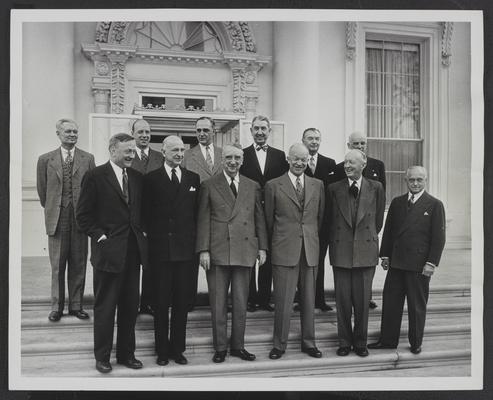 Chief Justice Vinson with President Eisenhower and members of the Court