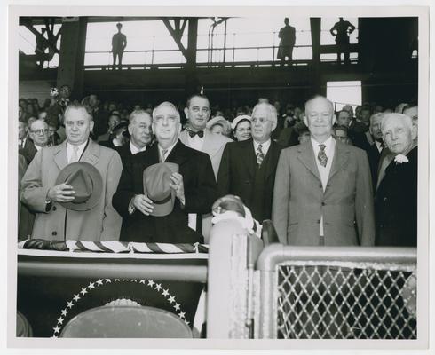 Chief Justice Vinson at Griffith Stadium for opening baseball game