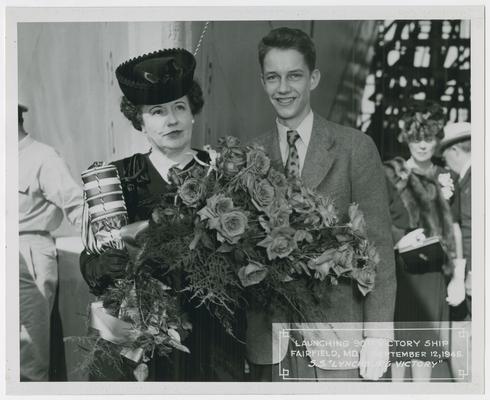 Page 4 of 38, Mrs. Vinson, with roses, and son