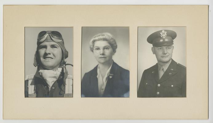 Three-photo fram of unidentified people, sent to Vinson by Mrs. Dorothy Shay